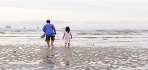 Father & daughter at the beach